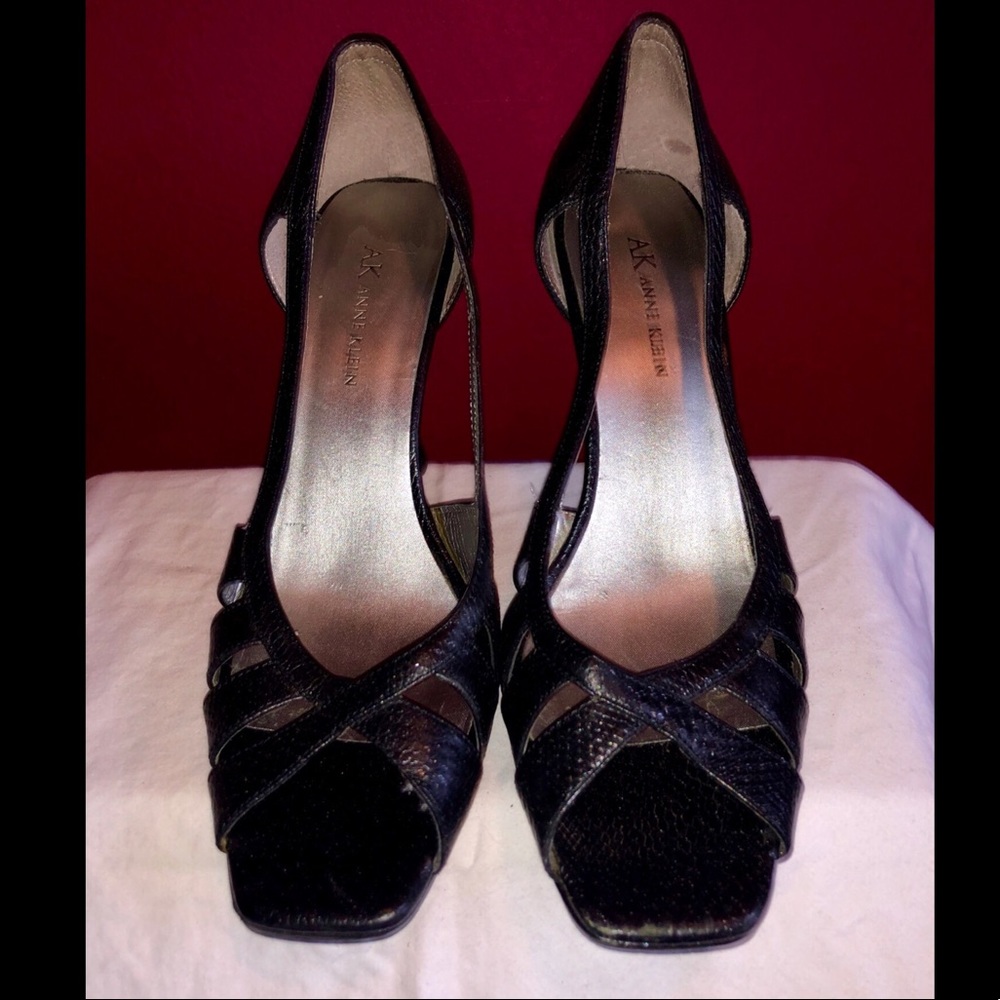 Anne Klein Black Open Toe High Heels